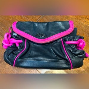Vintage Betsey Johnson black and hot pink handbag